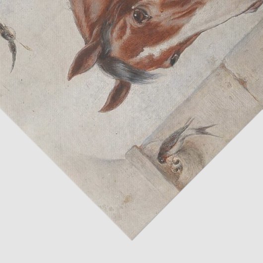 Idyllic Stable Scene van Carl Reichert Tissuepapier (Detail)