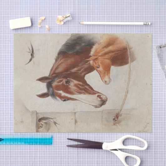 Idyllic Stable Scene van Carl Reichert Tissuepapier (Craft)