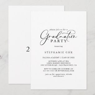 Idyllic stijlvolle Calligraphy Graduation Party Kaart