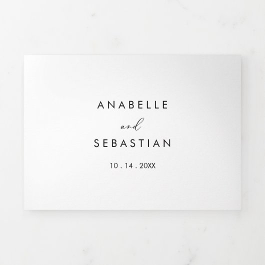 Idyllic stijlvolle kalligrafie bruiloft drieluik uitnodiging (Cover)