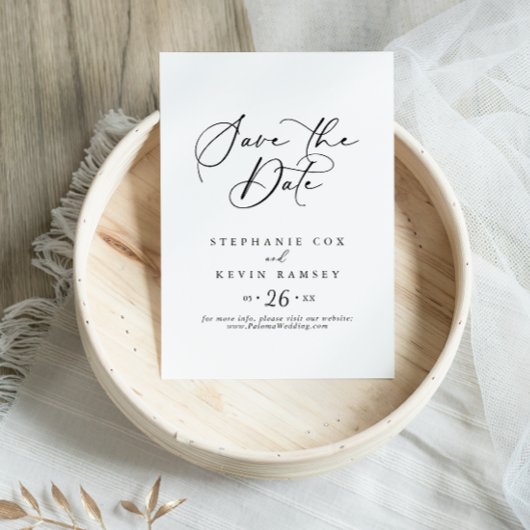 Idyllic stijlvolle kalligrafie bruiloft save the date