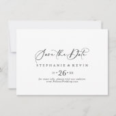 Idyllic stijlvolle kalligrafie horizontale bruilof save the date (Voorkant)