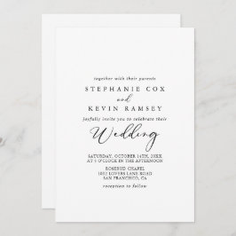 Idyllic stijlvolle kalligrafie voor en achter brui kaart