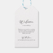 Idyllic stijlvolle kalligrafie Welkomstwoord bruil Cadeaulabel (Voorkant)