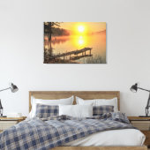 Idyllic Sunrise | Misty Mountain Lake, Bulgarije Canvas Afdruk (Insitu (Slaapkamer))