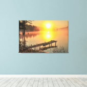 Idyllic Sunrise | Misty Mountain Lake, Bulgarije Canvas Afdruk (Insitu (Houten vloer))