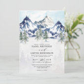 Idyllic Waterverf Mountain Winter Weddenschap Kaart (Staand voorkant)
