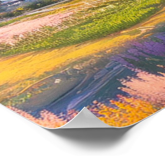 Idyllisch dorp Amidst Majestic Natuur Poster (Hoek)