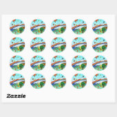 Idyllisch kinderlandschap — Paradise Multomap Ronde Sticker (Vel)