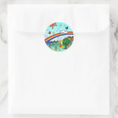 Idyllisch kinderlandschap — Paradise Multomap Ronde Sticker (Tas)