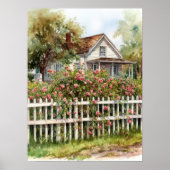 Idyllisch klimmen van Rozen op het platteland Poster (Voorkant)