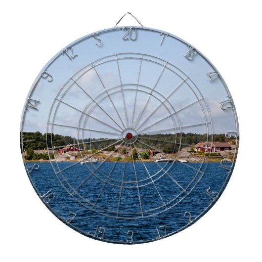 Idyllisch kustlandschap dartbord (Voorkant)