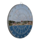 Idyllisch kustlandschap dartbord (Voorkant Links)