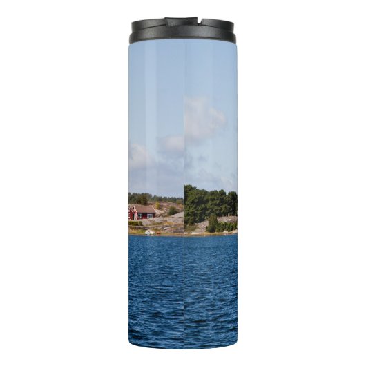 Idyllisch kustlandschap thermosbeker (Achterkant)