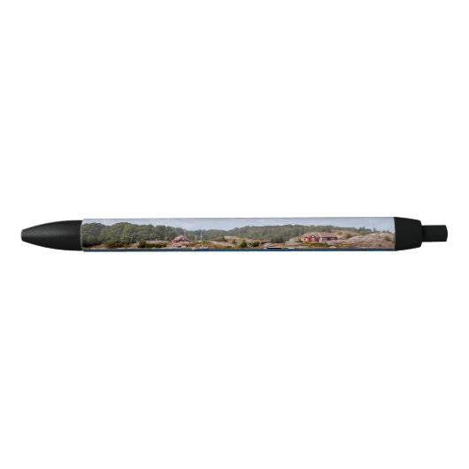 Idyllisch kustlandschap zwarte inkt pen (Voorkant)