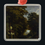 Idyllisch landschap metalen ornament<br><div class="desc">Idyllisch landschap | door Albert Meyering | Art Location: Hamburger Kunsthalle,  Hamburg,  Duitsland | Nederlandse kunstenaar | Collectie Afbeelding nummer: XKH226768</div>