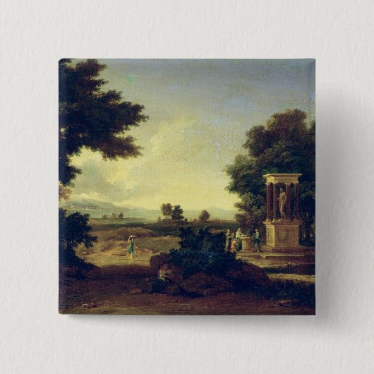 Idyllisch landschap vierkante button 5,1 cm (Voorkant)