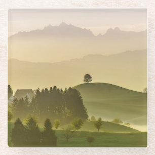 Idyllisch landschap Zwitserland, Säntis Glazen Onderzetter