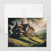 Idyllisch rieten huisje in weelderig platteland briefkaart (Voorkant / Achterkant)