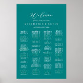 Idyllisch stijlvol Blauwgroen alfabetisch zetdiagr Poster (Voorkant)