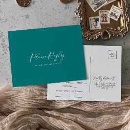 Idyllisch stijlvol kalligrafie Blauwgroen menu Keu