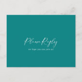 Idyllisch stijlvol kalligrafie Blauwgroen menu Keu (Voorkant)