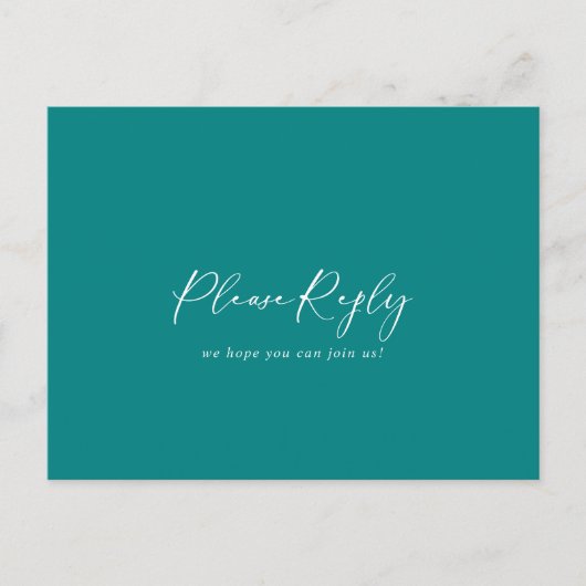 Idyllisch stijlvol kalligrafie Blauwgroen menu Keu (Voorkant)