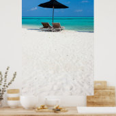 Idyllisch tropisch strand op de Malediven Poster (Keuken)