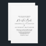 Idyllische kalligrafie Nuestra Boda Wedding Kaart<br><div class="desc">Deze diyllische,  stijlvolle kalligrafie nuestra boda trouwuitnodiging is perfect voor een rustige bruiloft. Het eenvoudige en elegante ontwerp kenmerkt klassieke en fancy manuscripttypografie in zwart-wit.</div>