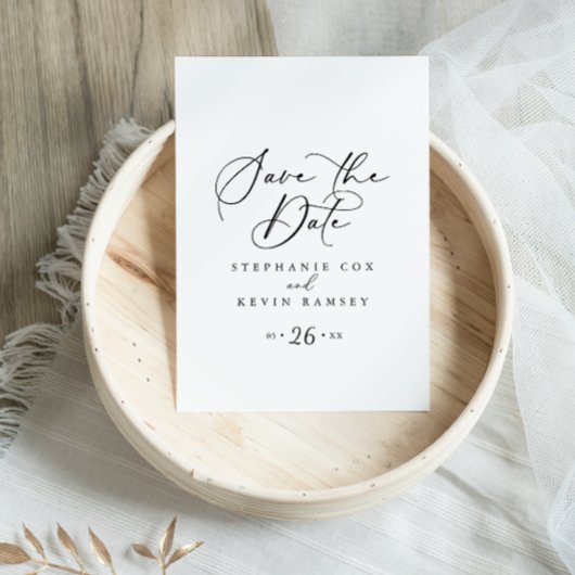 Idyllische stijlvolle kalligrafie Sla de datum op Briefkaart