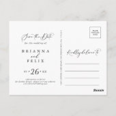 Idyllische stijlvolle kalligrafie Sla de datum op Briefkaart (Achterkant)