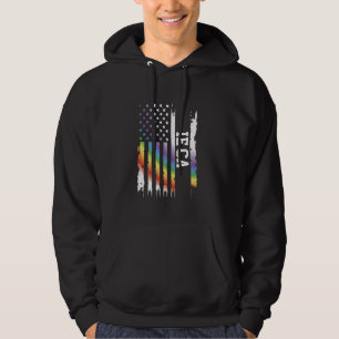 Ie Ca Verenigde Staten Bedrukte Regenboog met Amer Hoodie
