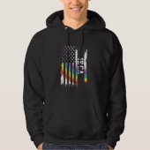 Ie Ca Verenigde Staten Distressed Rainbow met Amer Hoodie (Voorkant)