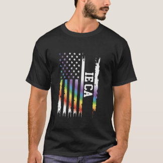 Ie Ca Verenigde Staten Distressed Rainbow met Amer T-shirt