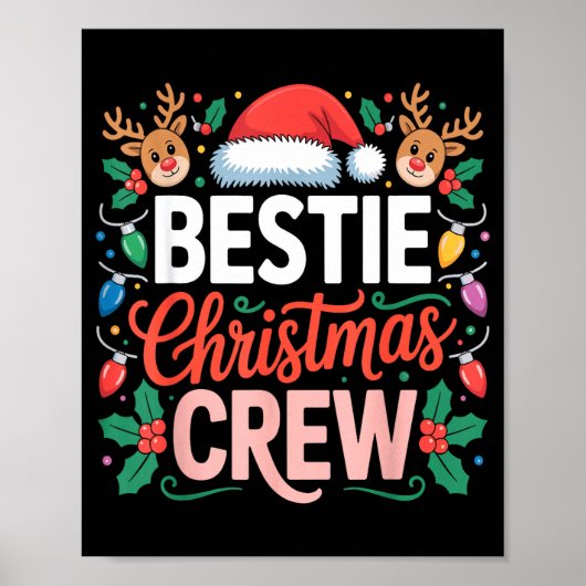 Ie Christmas Crew Santa Hat Holiday Art Matching F Poster (Voorkant)