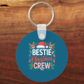Ie Christmas Crew Santa Hat Holiday Art Matching F Sleutelhanger (Voorkant)