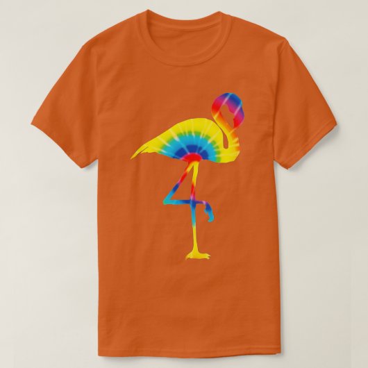 ie Dye Flamingo Rainbow Print Bird Animal Hippie P T-shirt (Design voorkant)