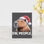 Ie mensen Capybara Kerst humor  Kaart (Gele Bloem)