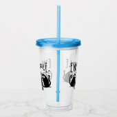 Ie Mensen Grappig Meowende Zwarte Katten Acryl Drinkbeker (Rechts)