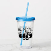 Ie Mensen Grappig Meowende Zwarte Katten Acryl Drinkbeker (Achterkant)