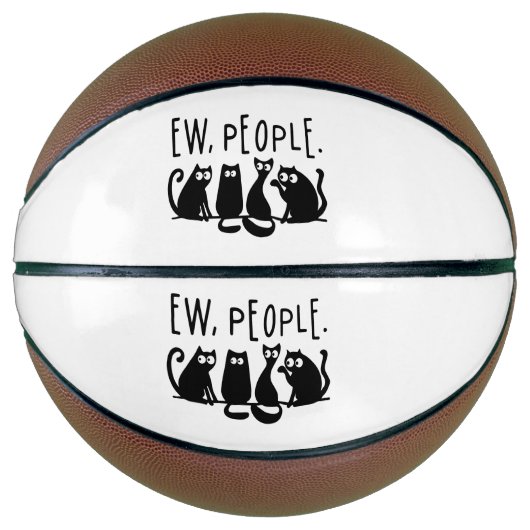 Ie Mensen Grappig Meowende Zwarte Katten Basketbal (Voorkant)