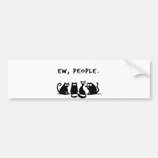 Ie Mensen Grappig Meowende Zwarte Katten  Bumpersticker (Voorkant)
