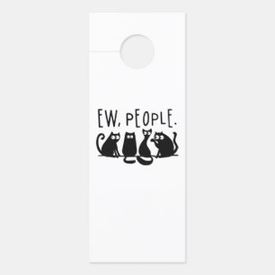 Ie Mensen Grappig Meowende Zwarte Katten Deurhanger
