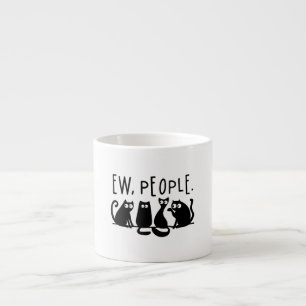 Ie Mensen Grappig Meowende Zwarte Katten Espresso Kop