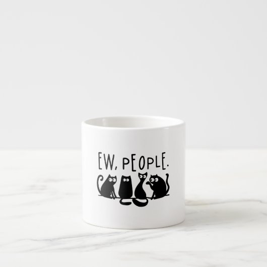 Ie Mensen Grappig Meowende Zwarte Katten Espresso Kop (Voorkant)