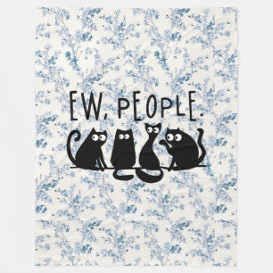 Ie Mensen Grappig Meowende Zwarte Katten Fleece Deken