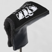 Ie Mensen Grappig Meowende Zwarte Katten Golfheadcover (3/4 voorkant)