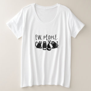 Ie Mensen Grappig Meowende Zwarte Katten Grote Maat T-shirt