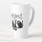Ie Mensen Grappig Meowende Zwarte Katten Latte Mok (Rechterhoek)