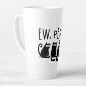 Ie Mensen Grappig Meowende Zwarte Katten Latte Mok (Linkerhoek)